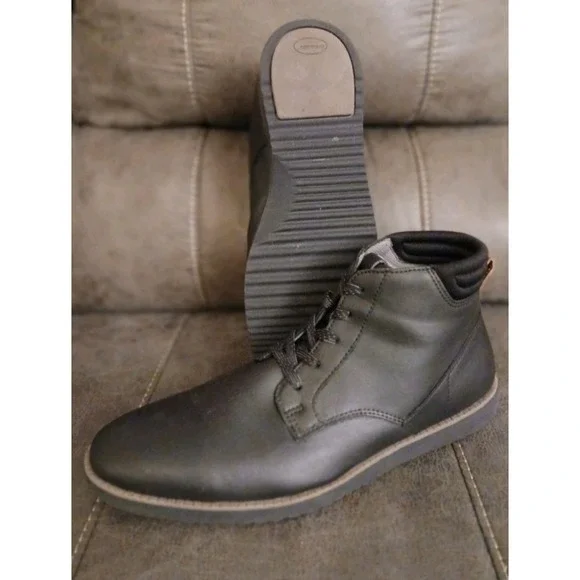 Dr. Scholl's Shoes Mens Syndicate Black Flat Ankle Boots Size 8 Man-Made - Picture 3 of 11